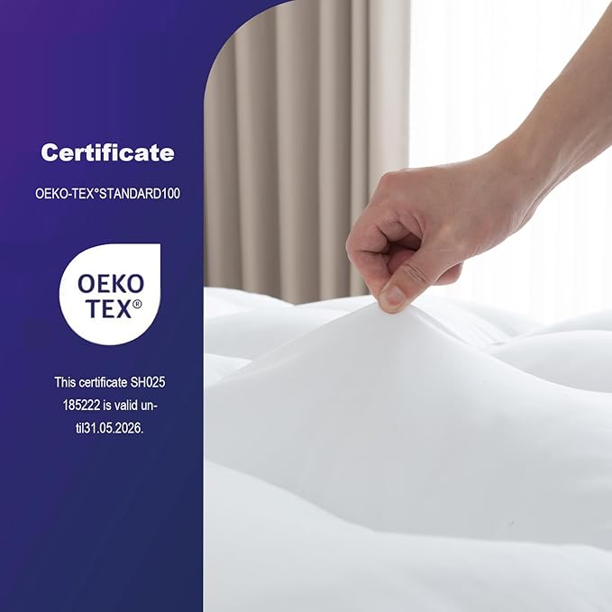 SHOUREN Memory Foam Mattress Topper Queen for Back Pain Relief, 2~3In Thick Plush Gel Foam Bed Topper 1700 GSM, Smooth & Supportive Pressure Relief, 80" x 60"