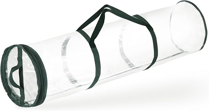 Hearth & Harbor Wrapping Paper Storage Container - Clear Wrapping Paper Holder Fits Up To 14 Rolls of 40" - Tear Proof Gift Wrapping Organizer Storage - Premium Christmas Storage Bag For Easy Carrying
