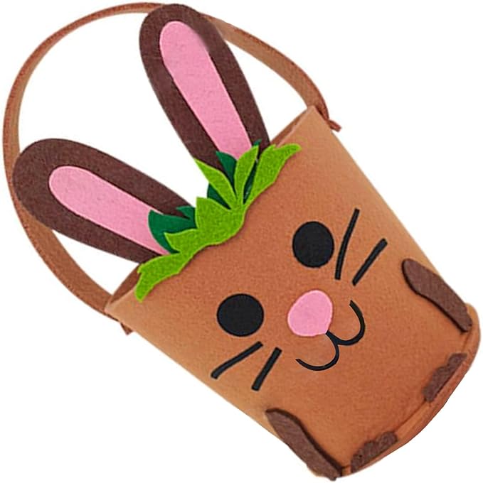 Felt Basket For Kids And Family Holiday Decoration Bag With Carrying Handle Candy Bucket Easters Accessories