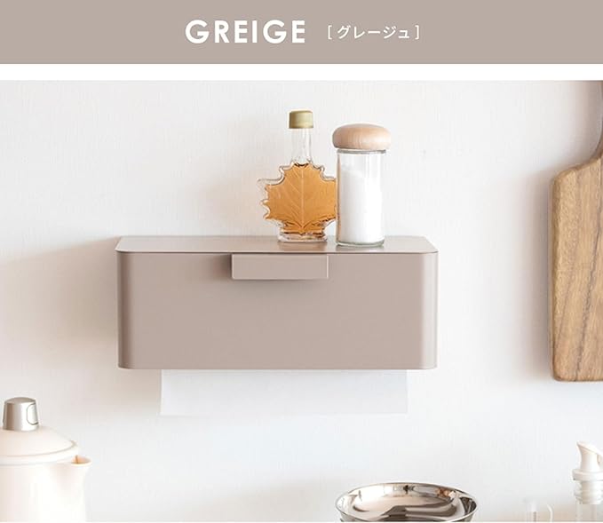 Miyatake Seisakusho Paper Towel Holder, TEER (Teal) Easy to Install Just Screw on The Wall, TH-1600K, Milk