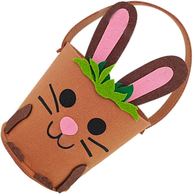Felt Basket For Kids And Family Holiday Decoration Bag With Carrying Handle Candy Bucket Easters Accessories