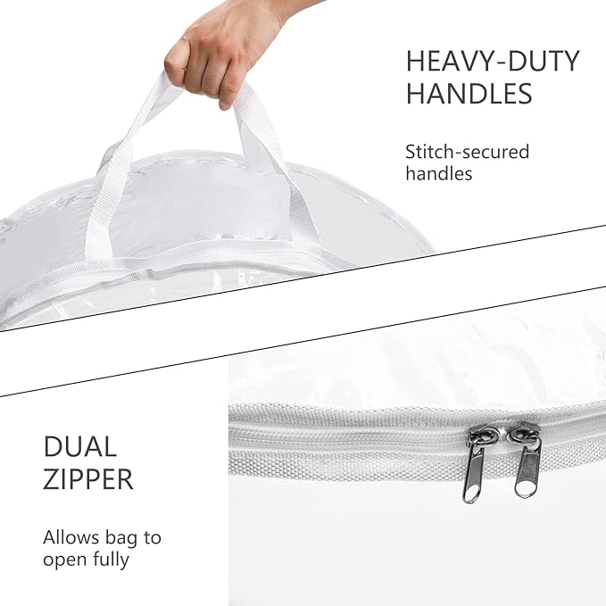 Hedume Wreath Storage Bag, 30" X 12" Clear Everyday Bag, Christmas Wreath Storage Container with Dual Zippered and Reinforced Handle, Protect Your Holiday Wreath from Dust, Insects, and Moisture