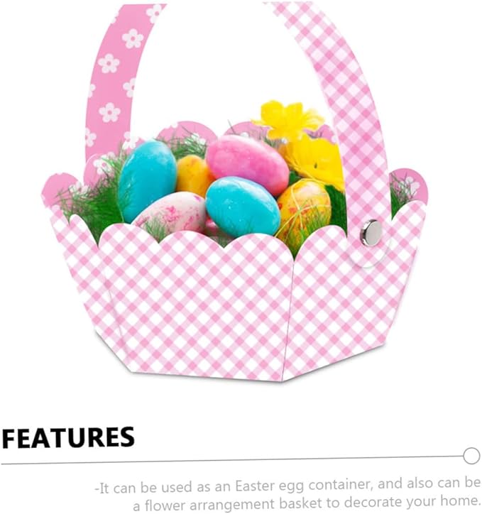 24pcs Easter Baskets Adorable Handheld Storage Baskets for Festival Decoration Lightweight and Elegant Design for Easter Celebrations and Organizing Treats