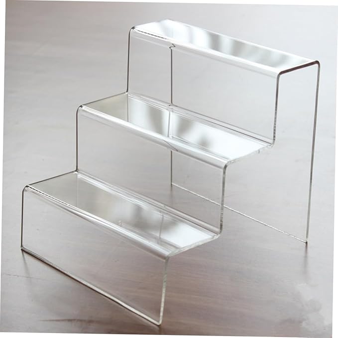 Zerodeko Acrylic Stepped Display Stand 3-tier Storage Rack Desktop Organizer for Models Ornaments 20cm