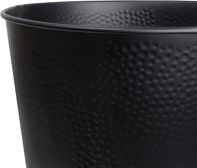 Wastebasket for Bedroom, Bathroom, Trash Can 6 Liters, Black, Stainless Steel