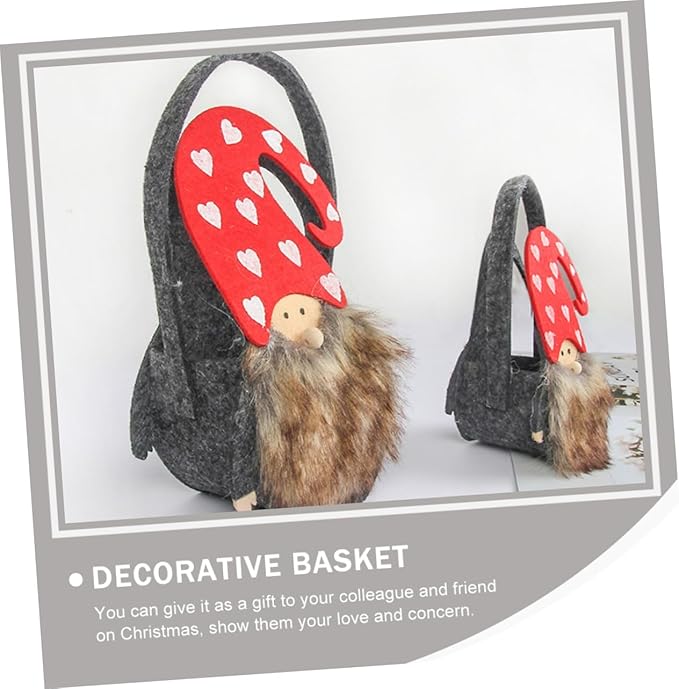 Ciieeo 2pcs Lovely Xmas Storage Baskets Adorable Felt Cloth Candy Baskets for Desktop Decor for Christmas Treats Fruits and Chic and Practical Storage