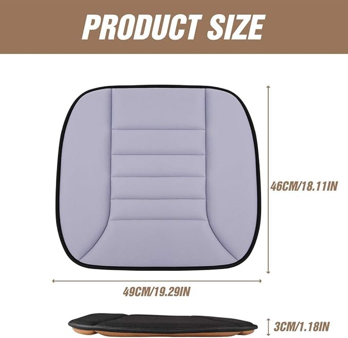 MYFAMIREA 2PCS Car Seat Cushion Pad 1.2" Thick Comfort Seat Protector for Car Driver Seat Office Chair Home Use Memory Foam Seat Cushion with Non Slip Bottom, 20'' x 18.5'', Gray