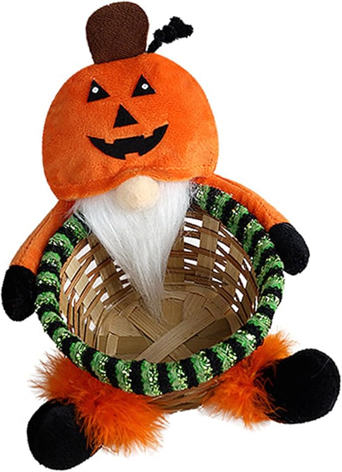 Stylish Decorated Round Basket Portable for Halloween Celebration and Enthusiasts Home Decoration Accessory Home Storage Basket
