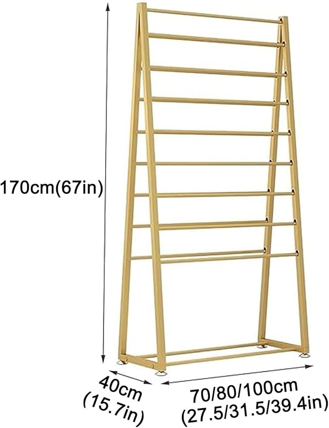 Double-Sided Wrapping Paper Ribbon Rack, Flower Wrapping Paper Storage Rack, Scarf Shelf, Floor Rack with Removable Crossbar, Suitable for Florists, boutiques(White,100 * 170cm/39.4 * 67in)