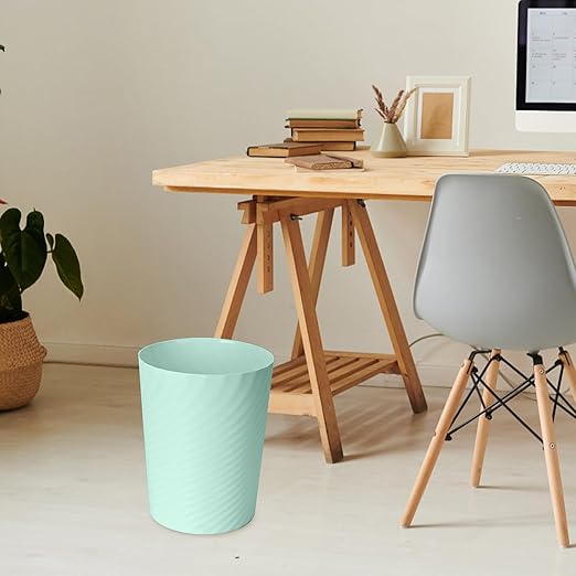 Small Trash Can - Plastic Waste basketbin for Office,Home,Bathroom,Kitchen - 1.8 Gallon - Green