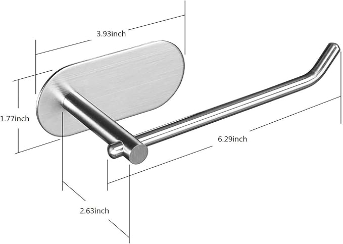YIGII Adhesive Toilet Paper Holder - MST001 Self Adhesive Toilet Roll Holder for Bathroom Kitchen Stick on Wall Stainless Steel Brushed