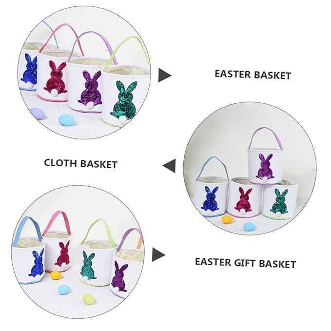 KOMBIUDA 1pc Easter Bunny Storage Basket Adorable Portable Candy Holder for Boys and Girls for Easter Celebrations and Candy Storage Cute Design for Parties and Decorations
