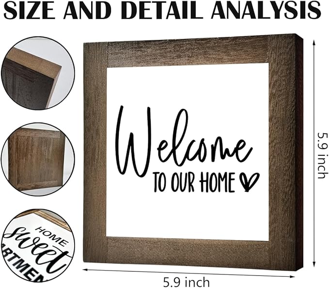 C2 Freestanding Welcome Sign for Home Entryway, Farmhouse Decor for Front Door, Porch & Tabletop Housewarming Decor