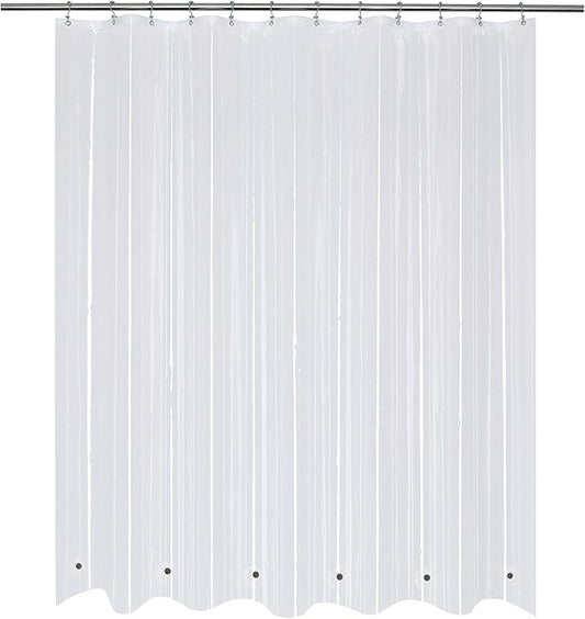 Mrs Awesome 72x68 Shorter Shower Curtain Liner with 6 Magnets Clear PEVA Waterproof Plastic Shower Curtain 72 x 68 inches, Clear