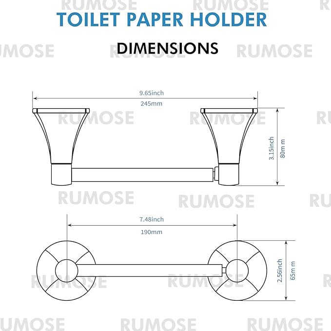RUMOSE Toilet Paper Roll Holder Bathroom Flexible Pivoting Tissue Handle on Wall Mounted Brushed Nickel Rustproof Toilet Tissue Roll Holder,Stainless Steel
