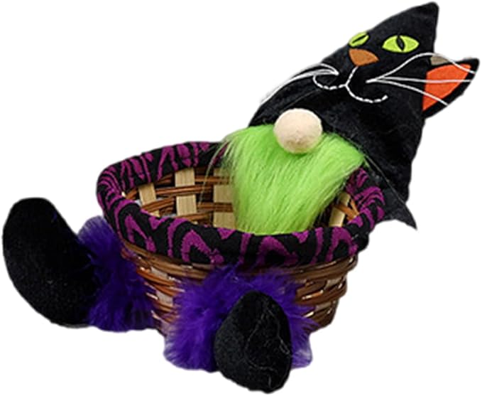 Stylish Decorated Round Basket Portable for Halloween Celebration and Enthusiasts Home Decoration Accessory Home Storage Basket