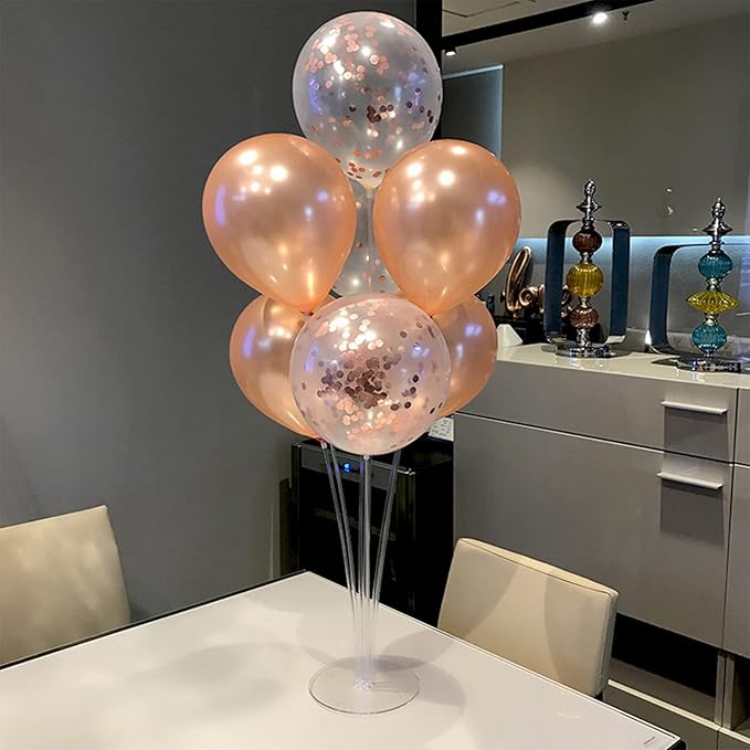 ZJDHPTY Rose Gold Balloon Stand Centerpiece Table Decorations for Birthday Anniversary Engagement Wedding Bridal Shower Graduation Mother's Day Party Decorations New Years Eve 2026(Rose gold set4)