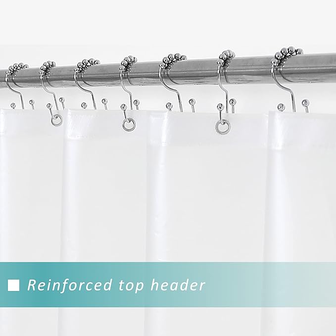Mrs Awesome Long Shower Curtain Liner with 6 Magnets 72 x 80 inch Frosted Thick PEVA Waterproof Plastic Shower Curtain 72x80, Frost