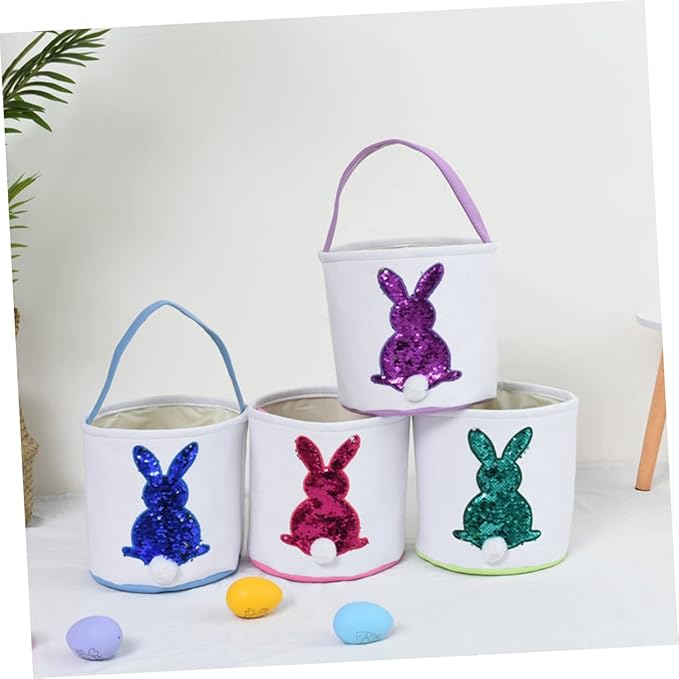 KOMBIUDA 1pc Easter Bunny Candy Storage Basket Portable Easter Decoration for Boys and Girls Adorable Pouch for Eggs and Treats Create Festive Atmosphere