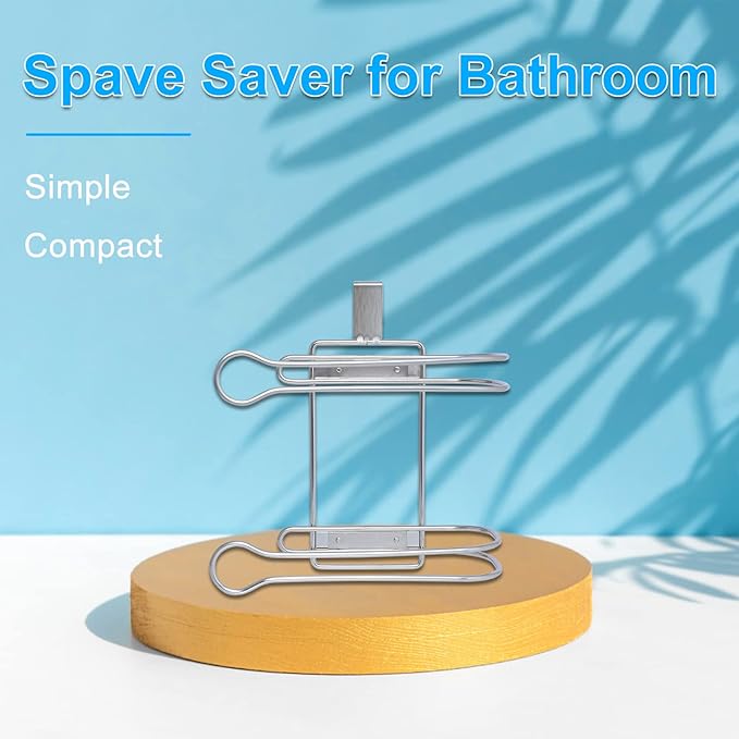 TQVAI Over the Tank Toilet Paper Roll Holder Stainless Steel Bathroom Tissue Storage Rack, Chrome Finish