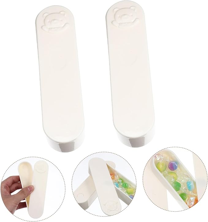 KOMBIUDA 2pcs Portable Cotton Swab Holders Mini Cartoon Bear Storage Boxes for Makeup Pads Jewelry and Tools Lightweight Organizers for Home and Travel