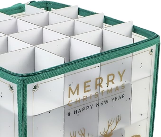 Bauble Safe, Holiday Organizing Piece, Sphere Securing Device, Unique Multi Level Design, Seamless Farmhouse Functionality, Top Closet Selection, Single Unit Solid Tear Resistant Fabric Case