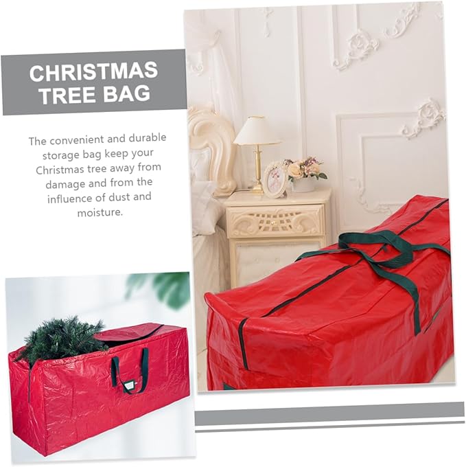 PRETYZOOM Christmas Tree Storage Bag Zippered Organizer Carry Handles for Fits up to Disassembled Xmas Tree and Holiday Decorations Design