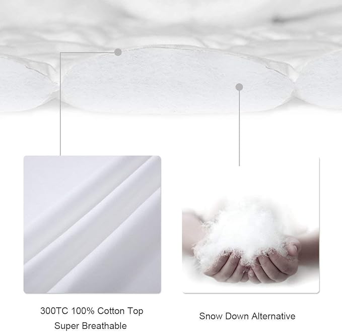 LEISURE TOWN Cotton Mattress Pad King Size Fitted Quilted Mattress Cover Pillow Top Mattress Topper Cooling Soft Breathable Mattress Protector with 8-21 Deep Pocket,Machine Washable (78x80 Grey)
