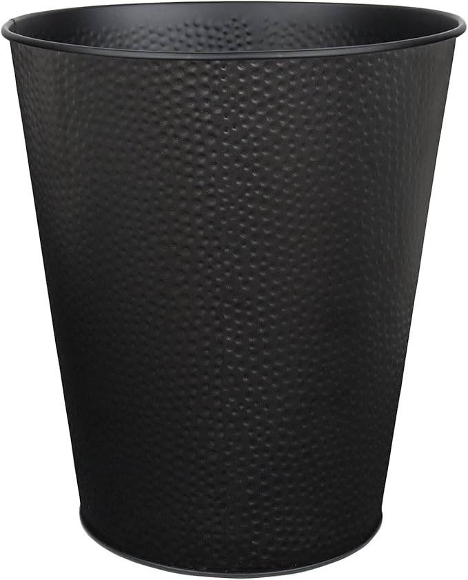 Wastebasket for Bedroom, Bathroom, Trash Can 6 Liters, Black, Stainless Steel