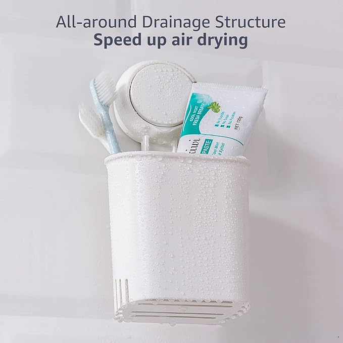 TAILI Shower Caddy Suction Cup & Toothbrush Holder & Soap Holder Heavy Duty Bathroom Shower Organizer