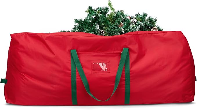 Christmas Tree Storage Bag, MaidMAX Christmas Tree Bag Fits Up to 7.5 ft Tall, Heavy-Duty 600D Oxford Fabric Christmas Tree Storage Box with Handles, Wide Opening Tree Storage Container (Red)