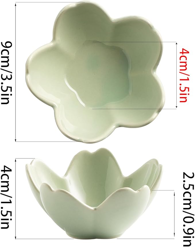 Flower Ring Holder Dish, Ceramic Jewelry Tray Dish, Small Trinket Dish, Jewelry Plate Bowl, Cute Jewlery Ring Holder Dish, Aesthetic Room Decor, Christmas Birthday Gifts for Women, 1 pack (green)