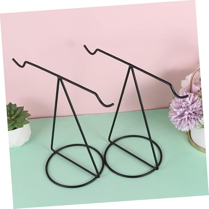 Homoyoyo 2pcs Balance Iron Rack Display Shelf Decorative Storage Organizer for Home Office Design Multi-functional Craft Holder for Ornaments and Small Items