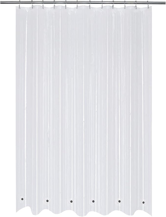 Mrs Awesome Extra Long Shower Curtain Liner with 6 Magnets 72 x 84 inch, Clear PEVA 8G Heavy Duty Thick Plastic Shower Curtain, Waterproof, 72x84