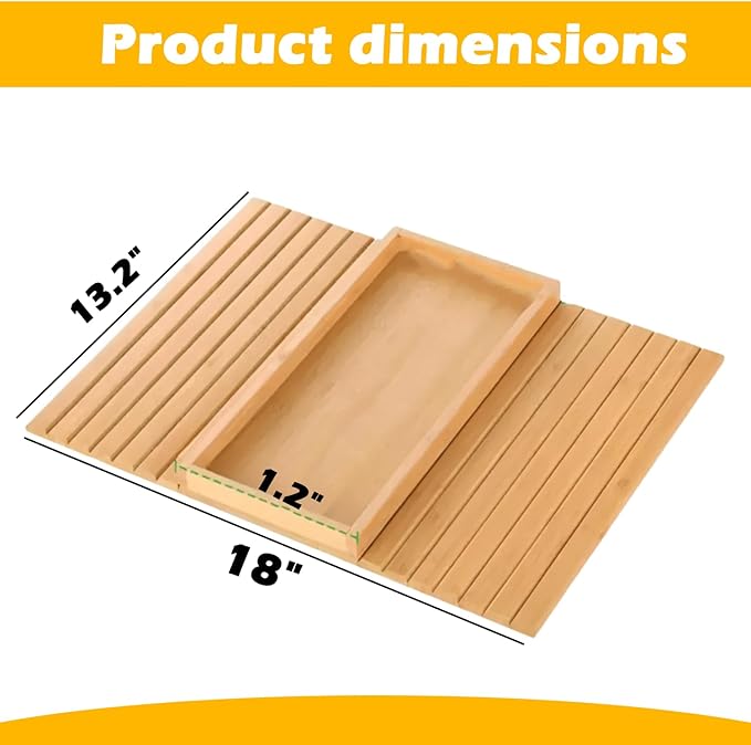 Foldable Bamboo Couch Arm Tray with Detachable Couch Cup Holder– Sofa Armrest Table for Remote, Snacks, Phone – Portable Armrest Caddy Tray for Sofa, Recliner, or Armchair