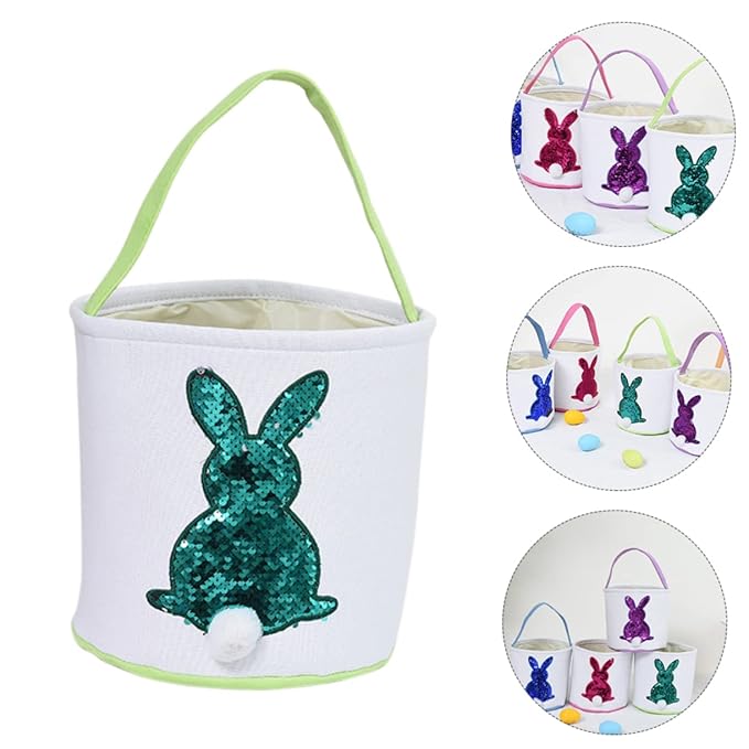KOMBIUDA 1pc Easter Bunny Storage Basket Adorable Portable Candy Holder for Boys and Girls for Easter Celebrations and Candy Storage Cute Design for Parties and Decorations