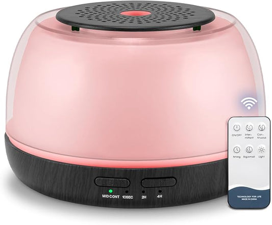 Marchred 300ML Essential Oil Diffuser - 8-Hour Aromatherapy with Remote Control, 7-Color LED Lights, 4 Timer Settings for Home
