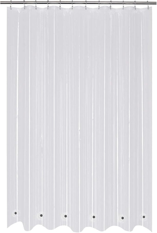 Mrs Awesome 66x72 Shower Curtain Liner with 6 Magnets Clear Thick PEVA Waterproof Plastic Shower Curtain 66 x 72 inches, Clear