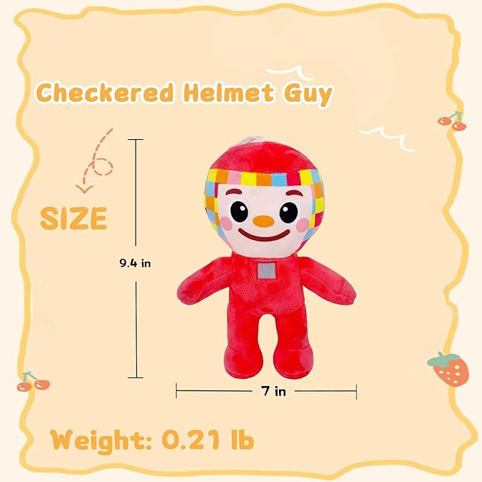 Steal a Brainrot 9-Inch Checkered Helmet Guy Decorative Collectible, Stylish Home Accent & Ornament for Enthusiasts