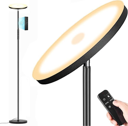 marctronic Upgraded Torchiere Floor Lamp,36W 3600LM Super Bright LED Floor Lamp for Living Room Bedroom Office, Dimmable Modern Standing Tall Lamp with Remote & Touch Control