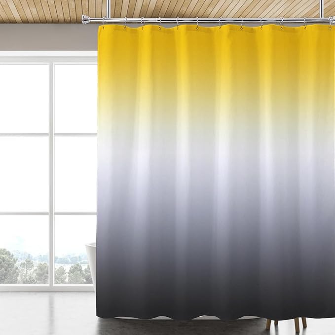 LLSCL Fabric Shower Curtain Liner with Magnets, Waterproof Hotel Quality, 72 x 72 Machine Washable