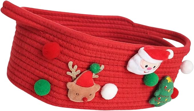 Holder Santa Themed Storage Basket for Bedroom Or Living Room Holiday Decoration Gifts Organiser