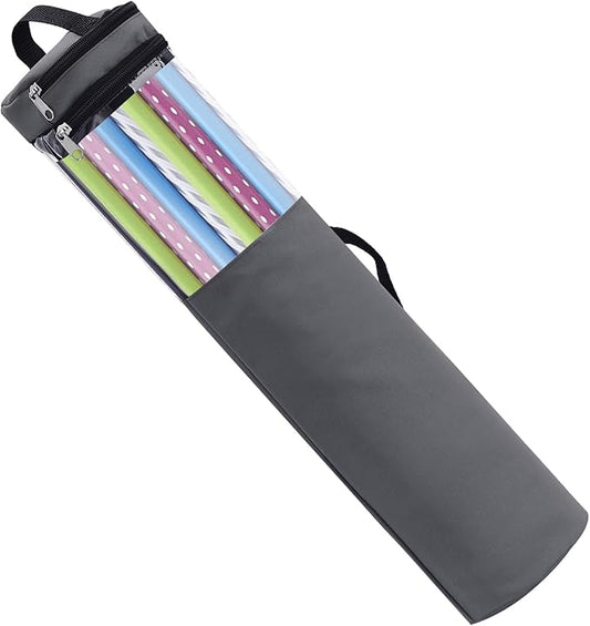 Long Gift Wrap Organizer Bag 42x8.8in Christmas Wrapping Paper Storage Bin 600d Oxford Under Bed Gift Wrap Storage with Clear Window, Dual Zips, Carry Handles