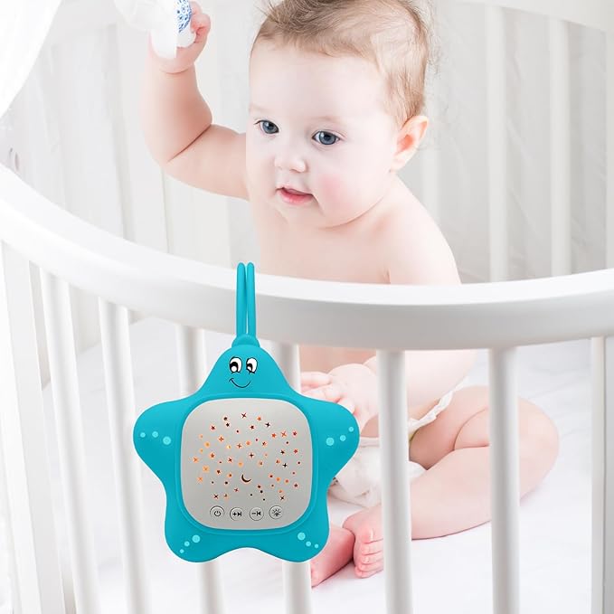 White Noise Machine for Baby with Star Projector | Sleep Aid Music for Nursery & Travel | Portable Sound Machine Lullabies for Infants, Toddlers, Kids