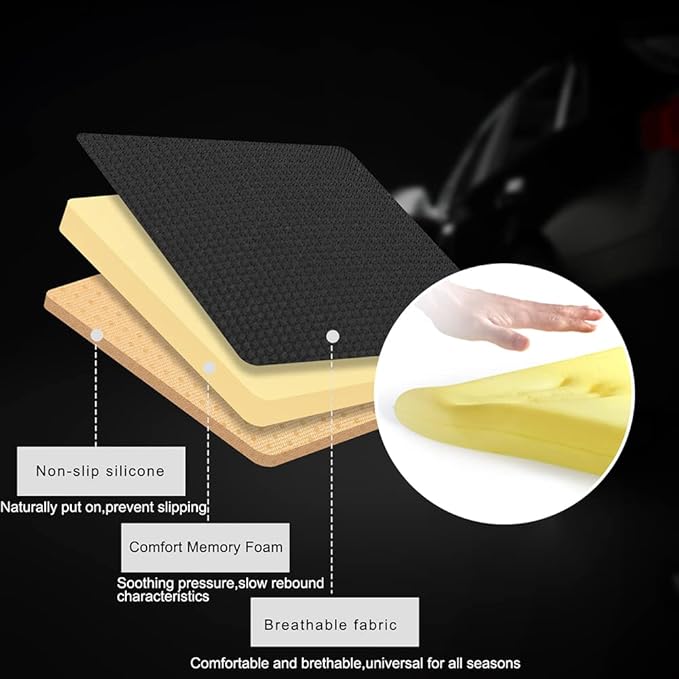ACBAGI Car Seat Cushion Driver Seat Cushion with 1.2inch Comfort Memory Foam, Seat Cushion for Car, Office Chair and Home Chair