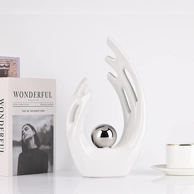 White Home Decor Accents, Coffee Table Funky Decor Modern Aesthetic Room Decor,Abstract Art Statue Decor Center Piece for Dinning Room, for Light Luxury Decorations for Stores, Hotels, Living Rooms