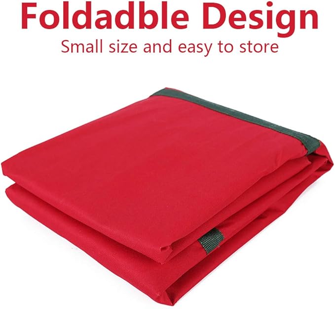 Christmas Tree Storage Bag Fits Up to 7.5 Ft Artificial Disassembled Trees Large Christmas Storage Containers Heavy Duty 600D Oxford Xmas Holiday Tree Bag with Durable Handles & Dual Zipper (Red)