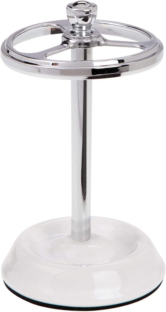 iDesign 3-Section Toothbrush Holder for Bathroom - Toothbrush Stand for Countertop, White/Chrome