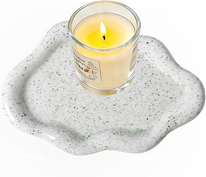 Jewelry Tray for Women, Cloud Shape Ceramic Trinket Dish, Jewelry Organizer Storage Holder for Ring Earring Bracelet Necklace, Make Up Organizer (White) (Stone White)