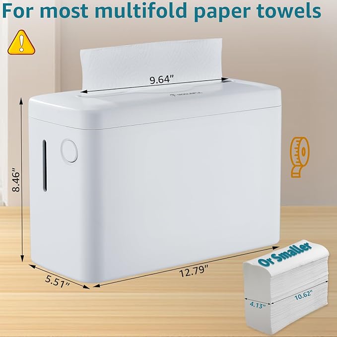 C-fold Paper Towel Dispenser XXLarge - Heavy Duty丨Wide-Design Countertop Folded Paper Towel Dispenser with Lid丨300-Sheet Large Capacity for Hand Towel, White